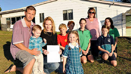 Families living on Corbet Road have started a petition to stop construction of a mobile phone tower near their properties. Pictured (from left) are Tony Finney, Henry Finney, Lisa Finney, Willis Lovell, Adele Finney, Eli Lovell, Louise Lovell, Amanda Lovell, Grace Finney and Caitlin Lovell. Families living on Corbet Road have started a petition to stop construction of a mobile phone tower near their properties. Pictured (from left) are Tony Finney, Henry Finney, Lisa Finney, Willis Lovell, Adele Finney, Eli Lovell, Louise Lovell, Amanda Lovell, Grace Finney and Caitlin Lovell.